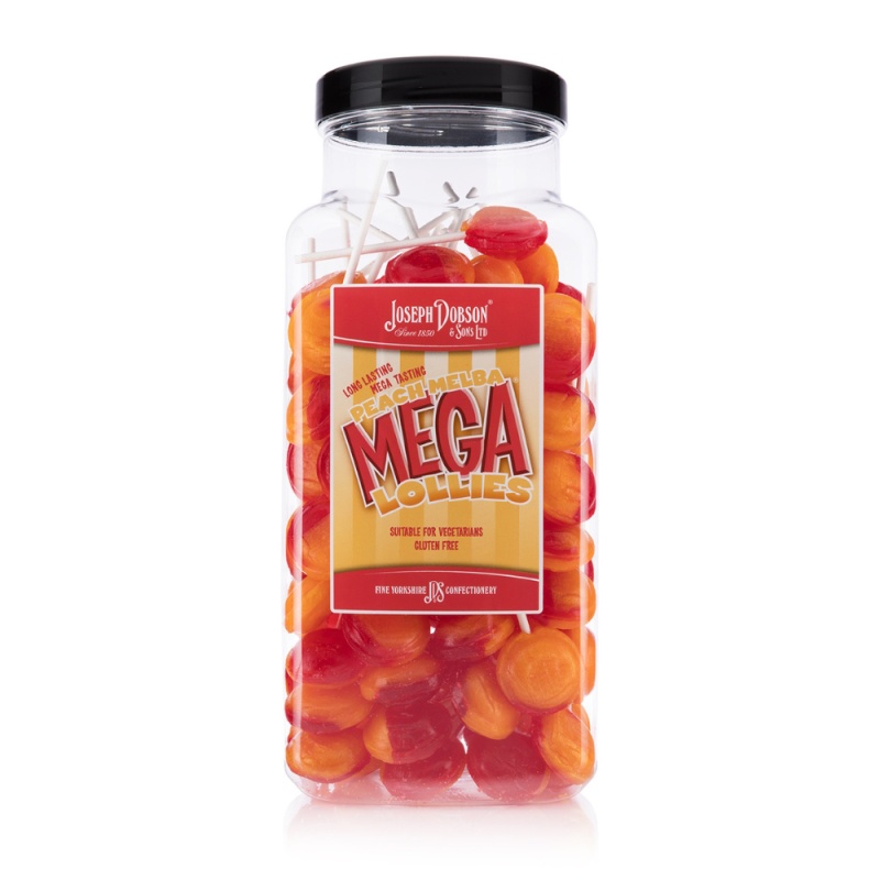 Peach Melba Mega Lolly Pick & Mix Sweets Joseph Dobson 100g (5 Lollies Pack)